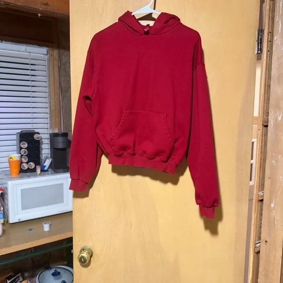 SKIMS Cotton Fleece Classic Hoodie in the color Brick - Picture 4 of 4